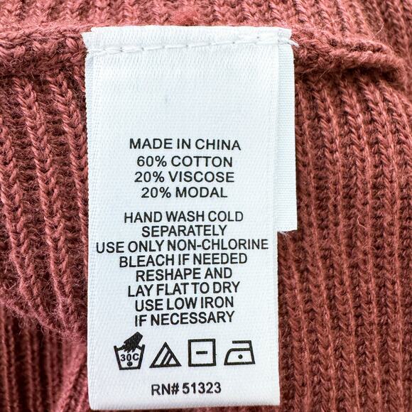 1 State V-Neck Ribbed Knit Sleeve Pullover Sweater Pumpkin Fall Preppy Sz L NWT - Picture 8 of 10